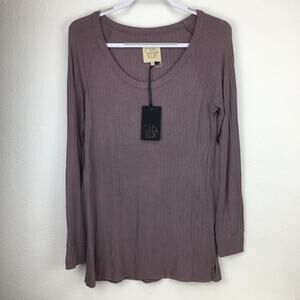 Chaser Dusty Purple Thermal Tunic Long Sleeve Tee Shirt Medium New